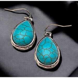 Boutique Statement Earrings Semi Precious Green Stone Premier Chic Fashion 11E